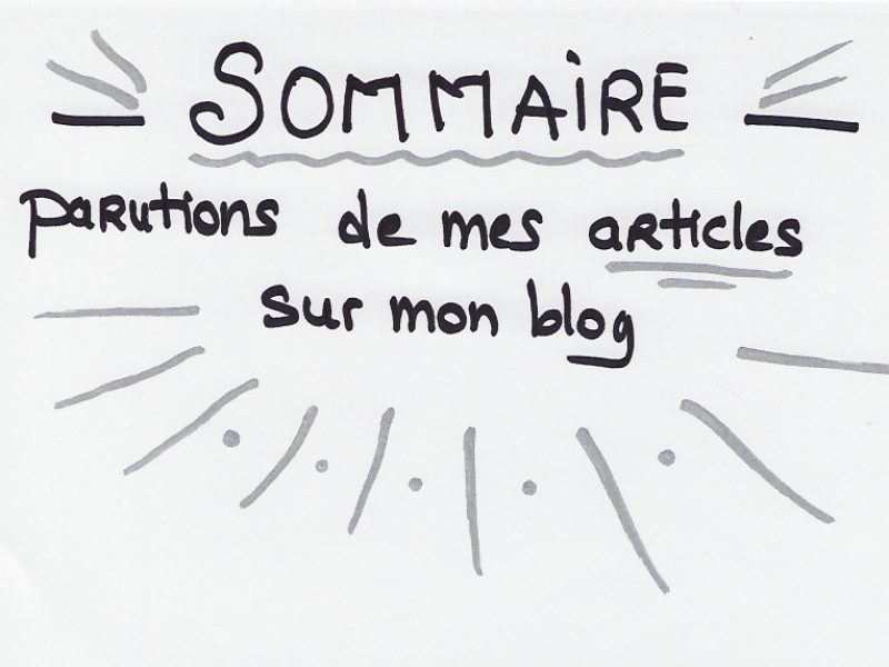 Sommaire parutions articles Blog