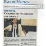 Caroline Tonoli et Kristell Cointo Concert Article Presse LES INFOS Neant sur Yvel
